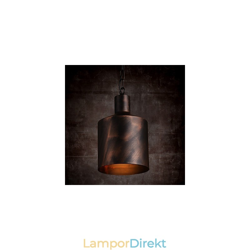 Ljuskrona Rustic Lodge Drum Metal Pendel Light
