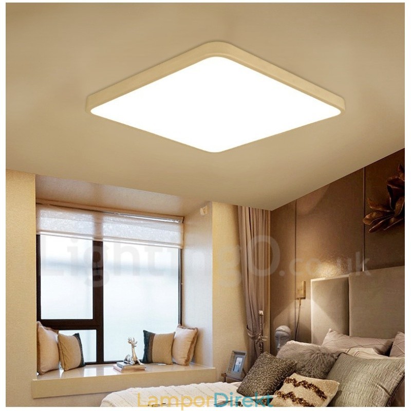 Dimbar Modern Och Modern Nordisk Stil Infälld Taklampa Med Akrylskärm Med Fjärrkontroll