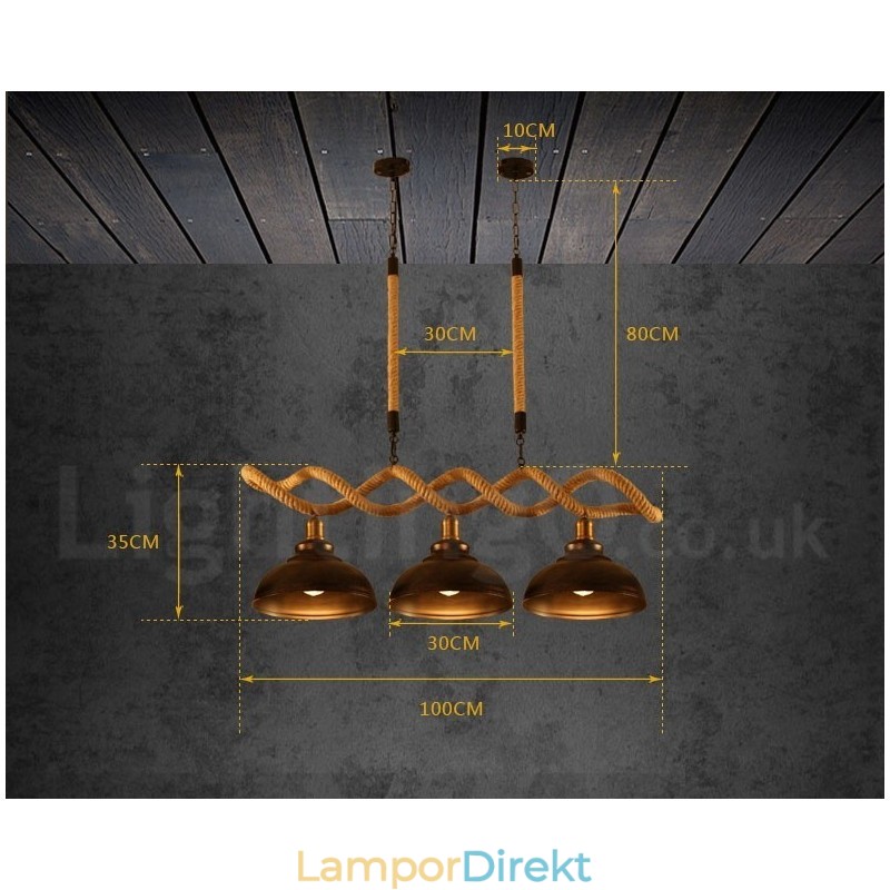 3 Ljus Pendelljus Taklampa