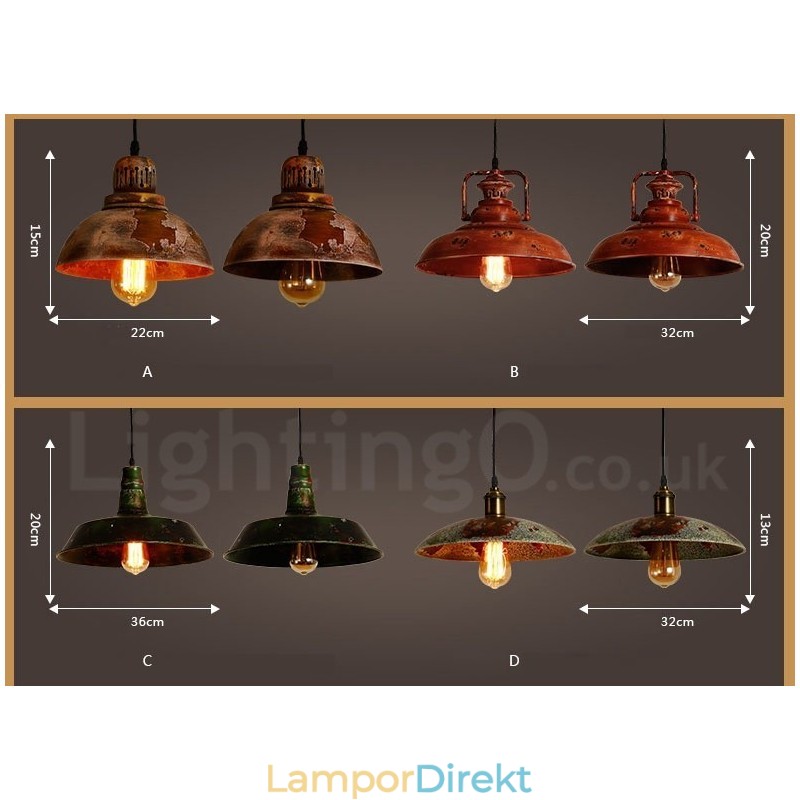 1 Light Rustic Lodge Retro Vintage Pendel Light Loft