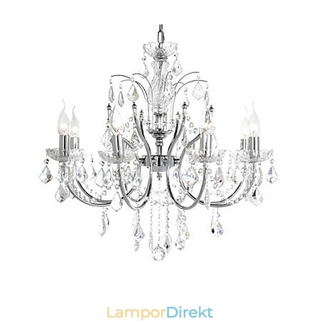 Elegant Kristallkrona Med 8 Lampor Elegant Kristallkrona Med 8 Lampor