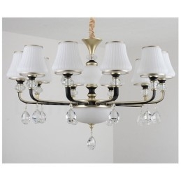 Modern Och Modern Retro Lyxig Kristallhängande Lampa Ljuskrona Med Glasskärm