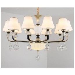 Modern Och Modern Retro Lyxig Kristallhängande Lampa Ljuskrona Med Glasskärm