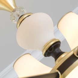 Modern Och Modern Retro Lyxig Kristallhängande Lampa Ljuskrona Med Glasskärm