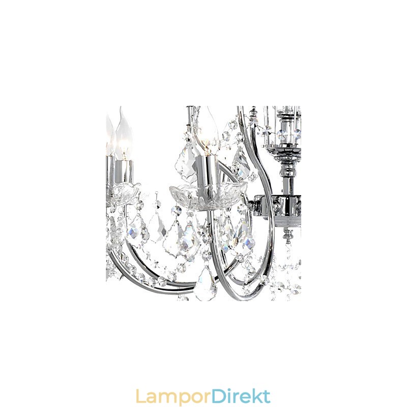 Elegant Kristallkrona Med 8 Lampor