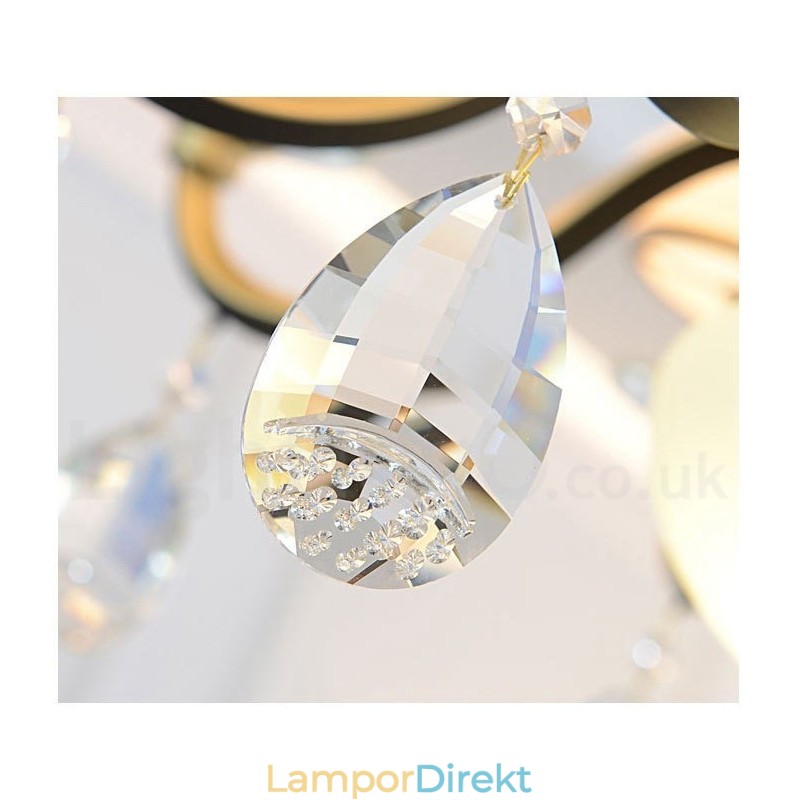 Modern Och Modern Retro Lyxig Kristallhängande Lampa Ljuskrona Med Glasskärm