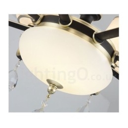 Modern Och Modern Retro Lyxig Kristallhängande Lampa Ljuskrona Med Glasskärm