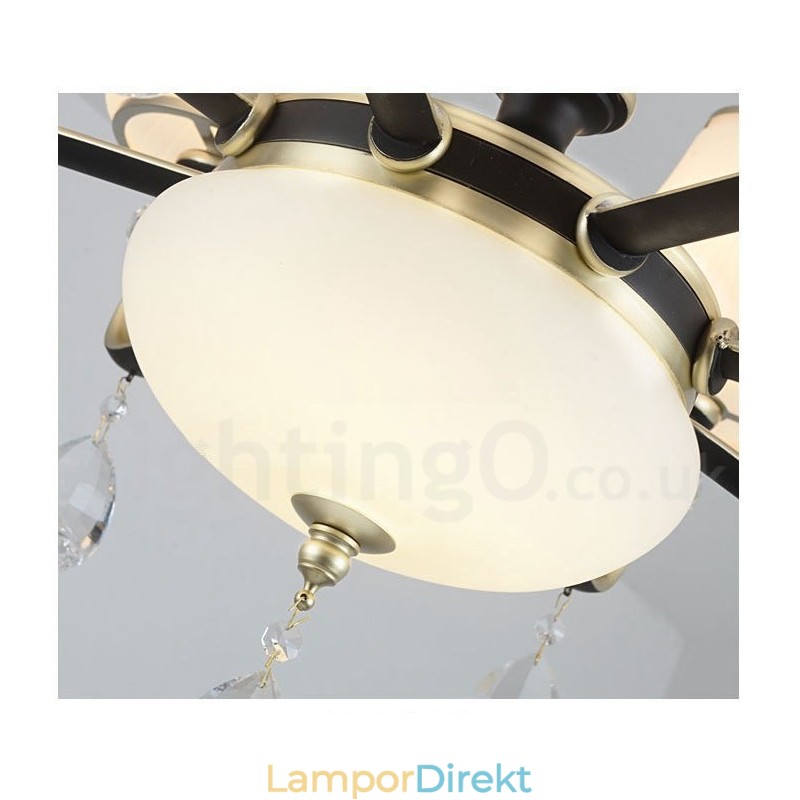 Modern Och Modern Retro Lyxig Kristallhängande Lampa Ljuskrona Med Glasskärm
