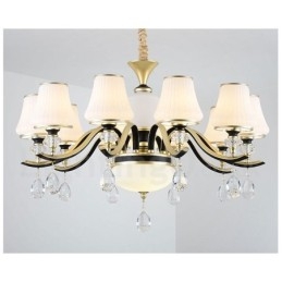 Modern Och Modern Retro Lyxig Kristallhängande Lampa Ljuskrona Med Glasskärm