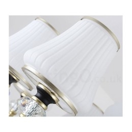 Modern Och Modern Retro Lyxig Kristallhängande Lampa Ljuskrona Med Glasskärm