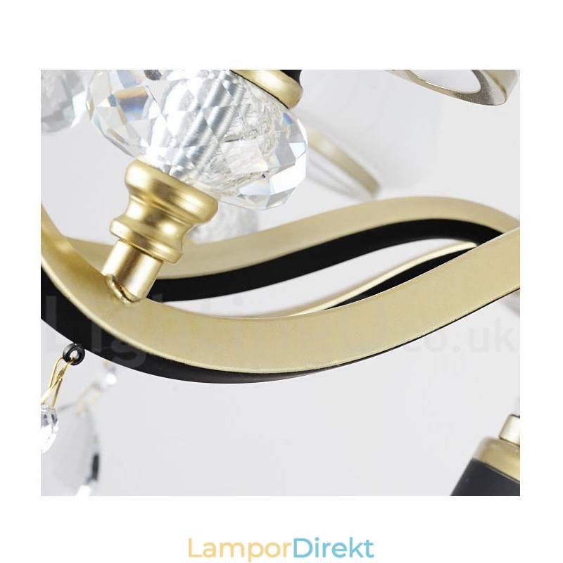 Modern Och Modern Retro Lyxig Kristallhängande Lampa Ljuskrona Med Glasskärm