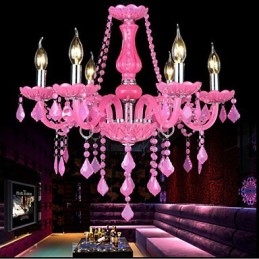 Kaffelampa Project Light Candle Crystal Hänglampa Rosa