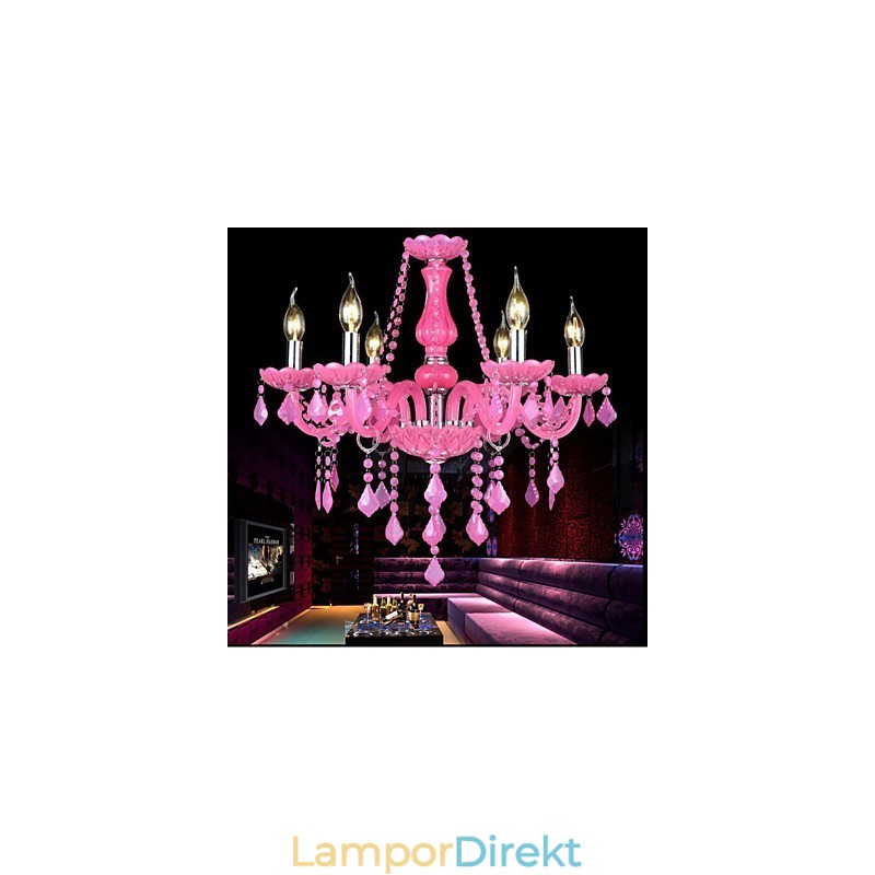 Kaffelampa Project Light Candle Crystal Hänglampa Rosa