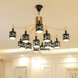 Modern Modern 15 Ljus Stålkrona Med Stålskärm