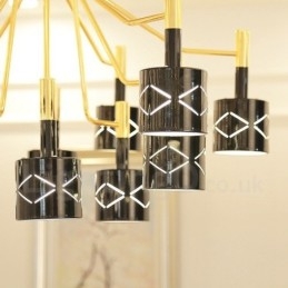 Modern Modern 15 Ljus Stålkrona Med Stålskärm