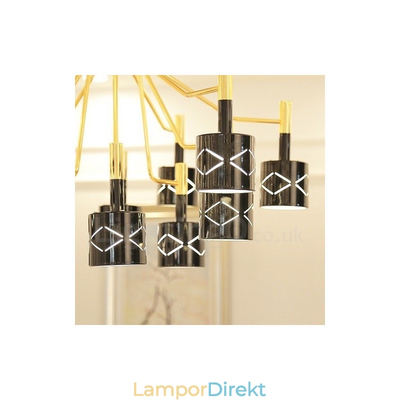 Modern Modern 15 Ljus Stålkrona Med Stålskärm