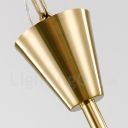 Modern Contemporary 9 Light Steel Pendellampa Med Kristallskärm