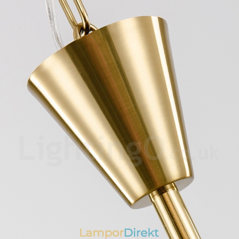 Modern Contemporary 9 Light Steel Pendellampa Med Kristallskärm