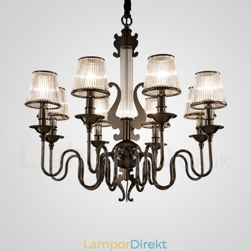 Modern Och Modern Ljuskrona I 15 Ljus Stål Med Skärm I Akryl