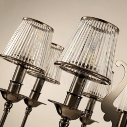 Modern Och Modern Ljuskrona I 15 Ljus Stål Med Skärm I Akryl