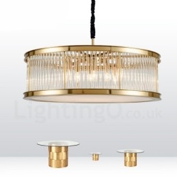 Modern Contemporary 8 Light Steel Pendel Light Med Crystal Acrylic Shade