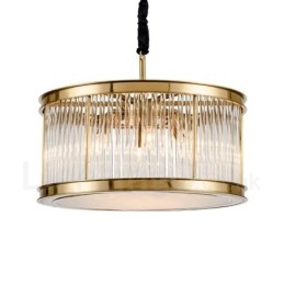 Modern Contemporary 8 Light Steel Pendel Light Med Crystal Acrylic Shade