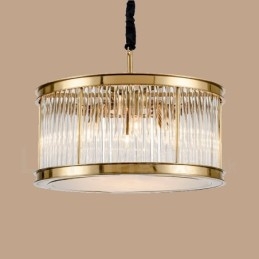 Modern Contemporary 8 Light Steel Pendel Light Med Crystal Acrylic Shade