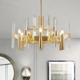 Modern Contemporary 8 Ljusmetallkrona Med Kristallskärm
