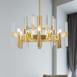 Modern Contemporary 8 Ljusmetallkrona Med Kristallskärm
