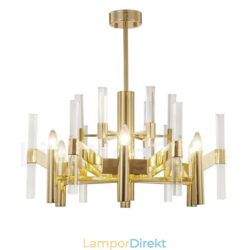 Modern Contemporary 8 Ljusmetallkrona Med Kristallskärm