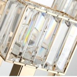 Modern Contemporary 10 Light Steel Pendellampa Med Kristallskärm