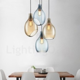 Modern Contemporary 1 Light Glas Pendellampa Med Glasskärm