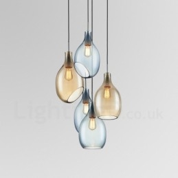 Modern Contemporary 1 Light Glas Pendellampa Med Glasskärm
