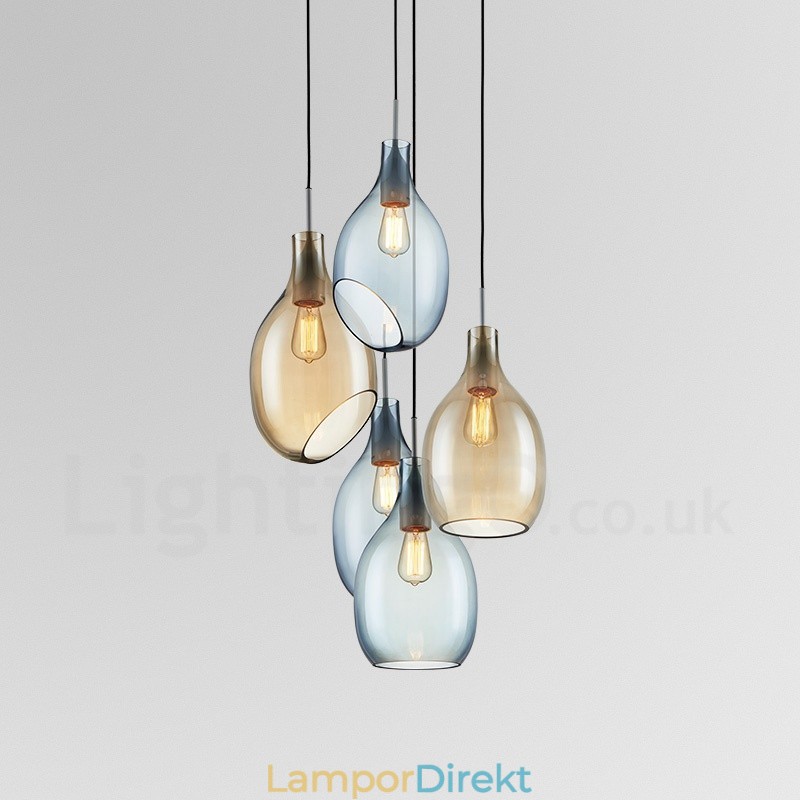 Modern Contemporary 1 Light Glas Pendellampa Med Glasskärm