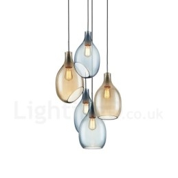 Modern Contemporary 1 Light Glas Pendellampa Med Glasskärm