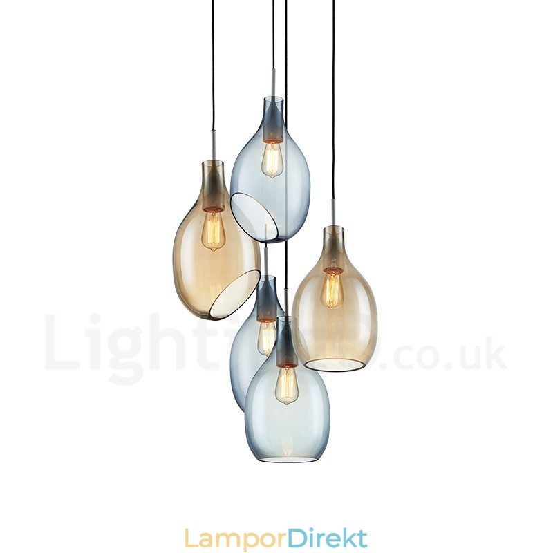 Modern Contemporary 1 Light Glas Pendellampa Med Glasskärm