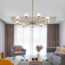 Modern Contemporary 9 Ljusmetallkrona Med Akrylskärm