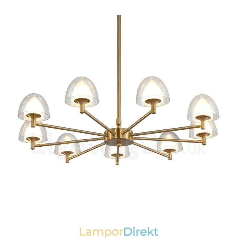 Modern Contemporary 9 Ljusmetallkrona Med Akrylskärm