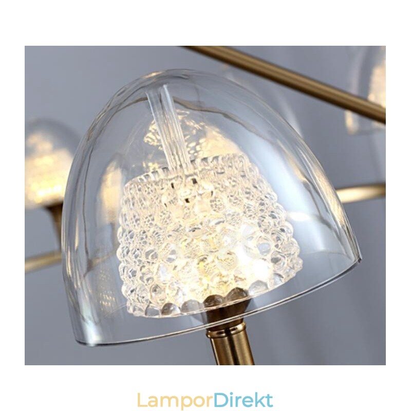 Modern Contemporary 9 Ljusmetallkrona Med Akrylskärm