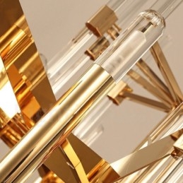 Modern Samtida 18 Ljuskrona Av Aluminiumlegering Med Kristallskärm