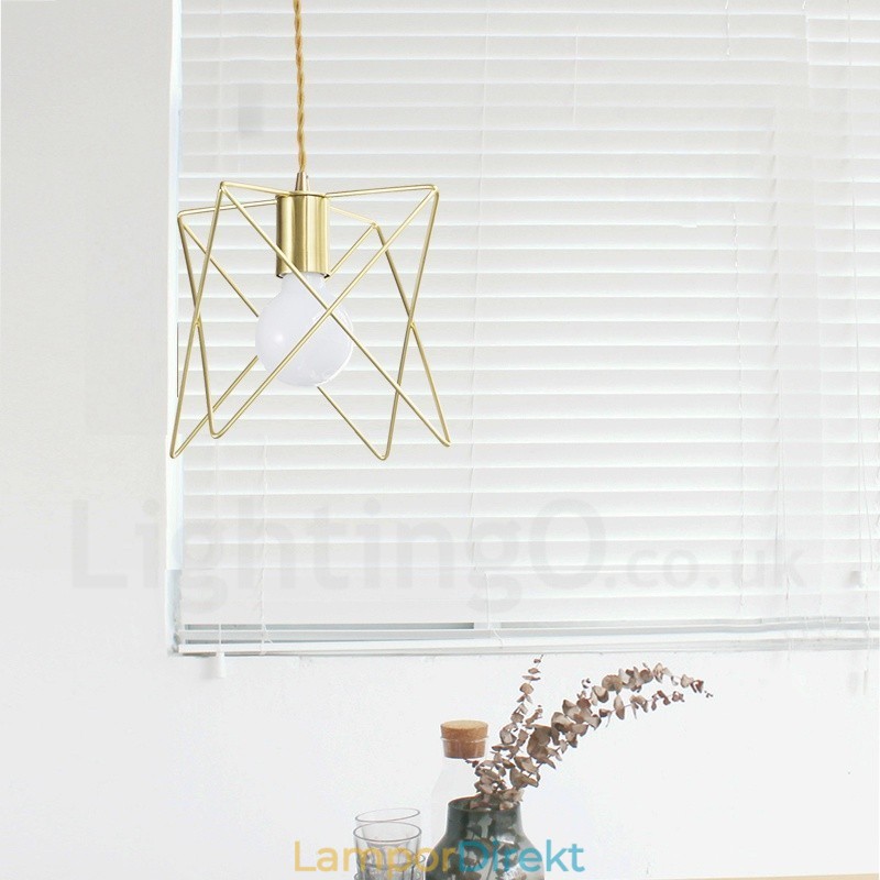 Modern Contemporary 1 Light Steel Pendellampa Med Skärm