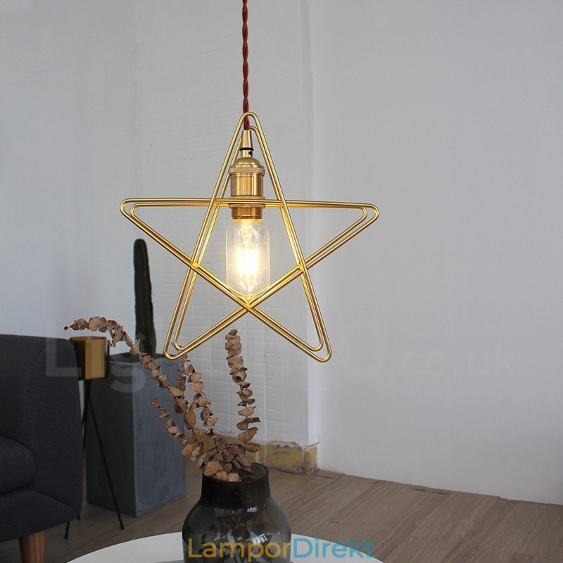 Modern Contemporary 1 Ljus Mässing Taklampa Med Skärm