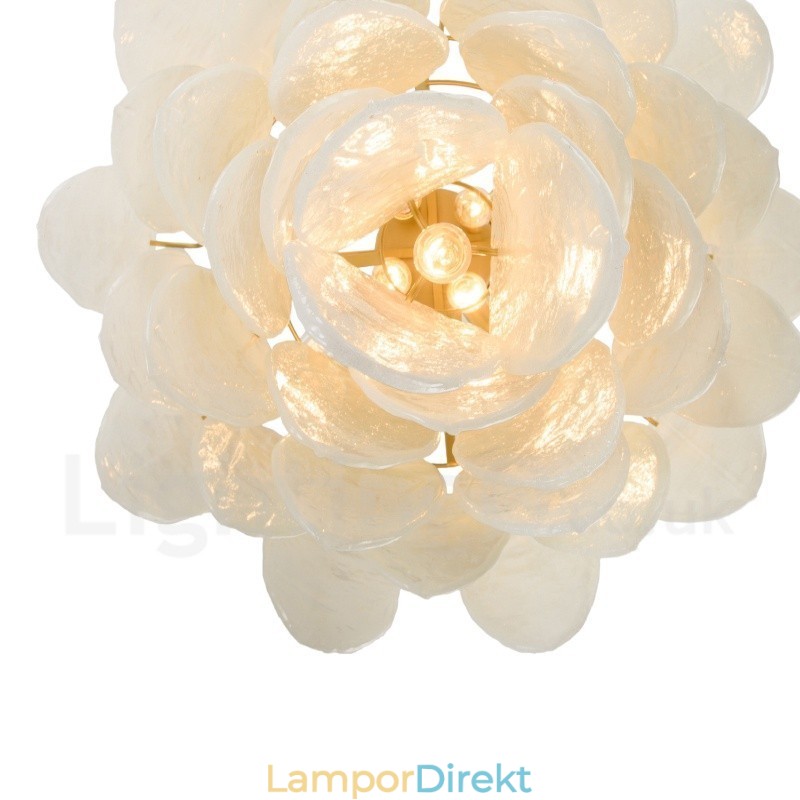Modern Contemporary 6 Light Steel Pendellampa Med Glasskärm
