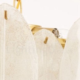 Modern Contemporary 6 Light Steel Pendellampa Med Glasskärm