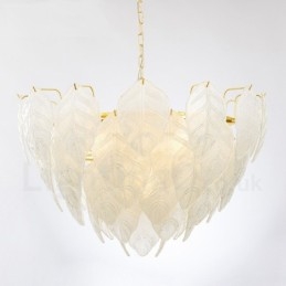 Modern Contemporary 4 Light Steel Pendellampa Med Glasskärm