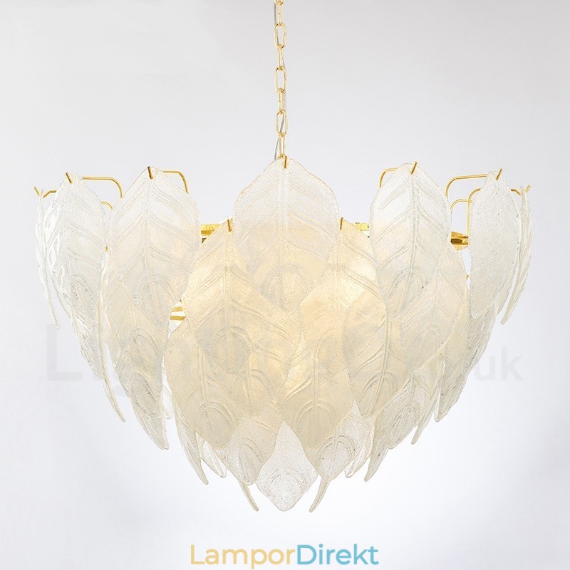 Modern Contemporary 4 Light Steel Pendellampa Med Glasskärm