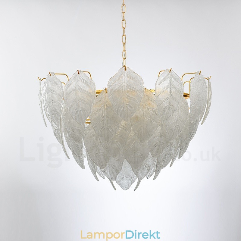 Modern Contemporary 4 Light Steel Pendellampa Med Glasskärm