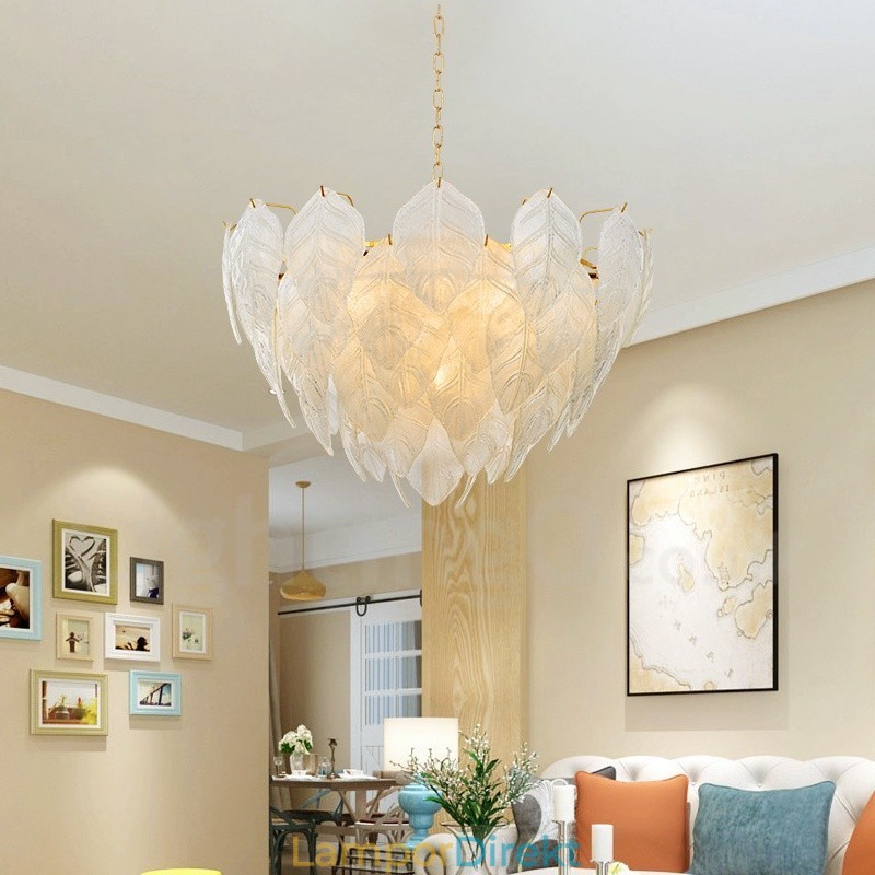 Modern Contemporary 4 Light Steel Pendellampa Med Glasskärm
