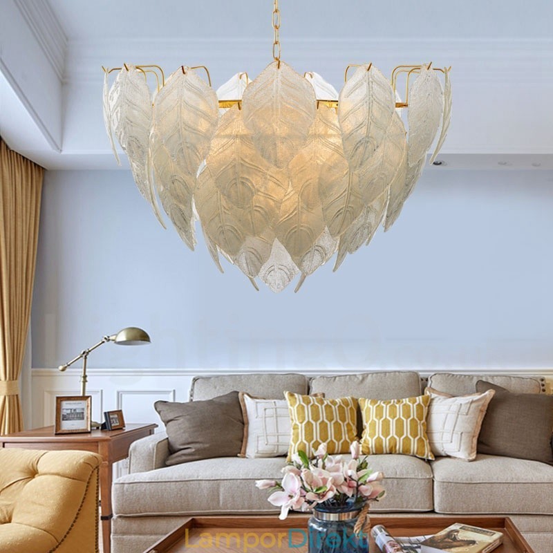 Modern Contemporary 4 Light Steel Pendellampa Med Glasskärm