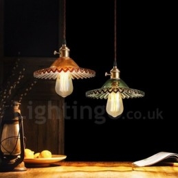 Rustic Lodge Retro 1 Light Steel Pendellampa Med Glasskärm